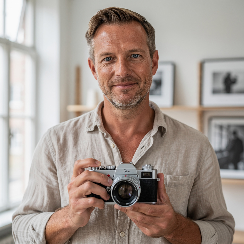 Portrait of the founder of a Danish documentary photo blog