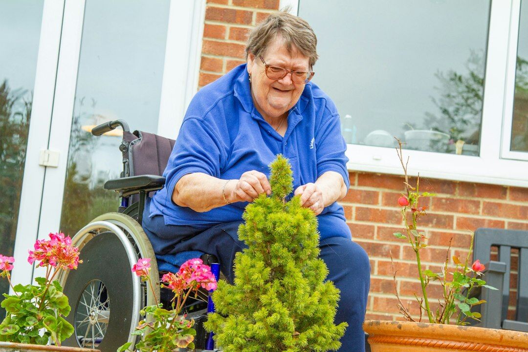 senior woman relaxing in garden