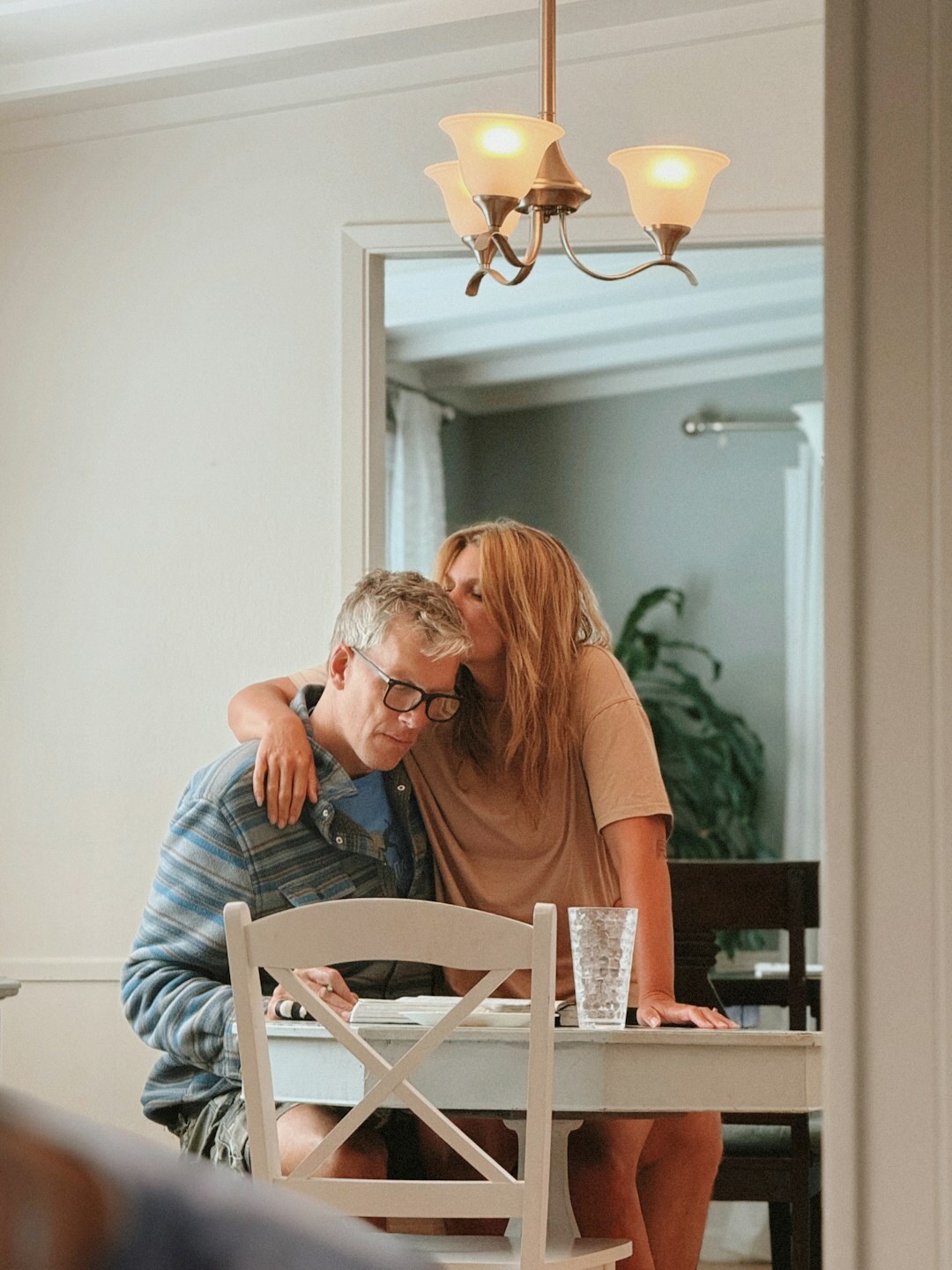 retired couple looking at documents
