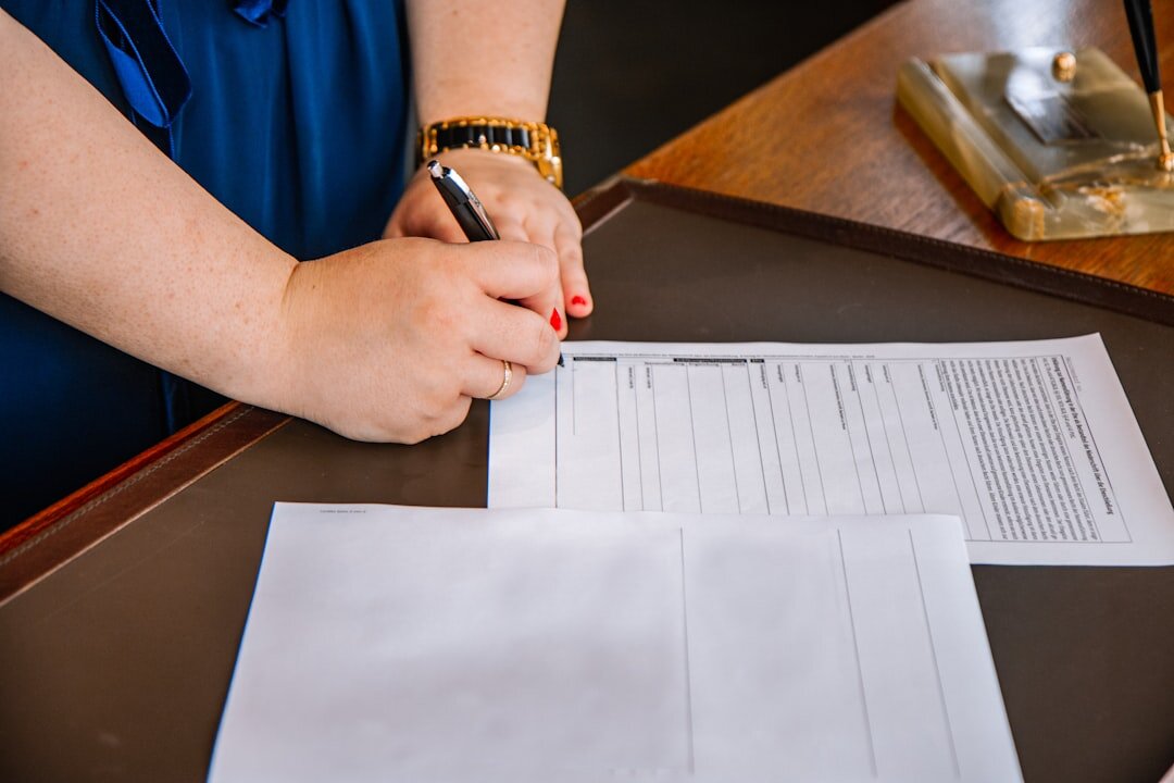 person reviewing documents