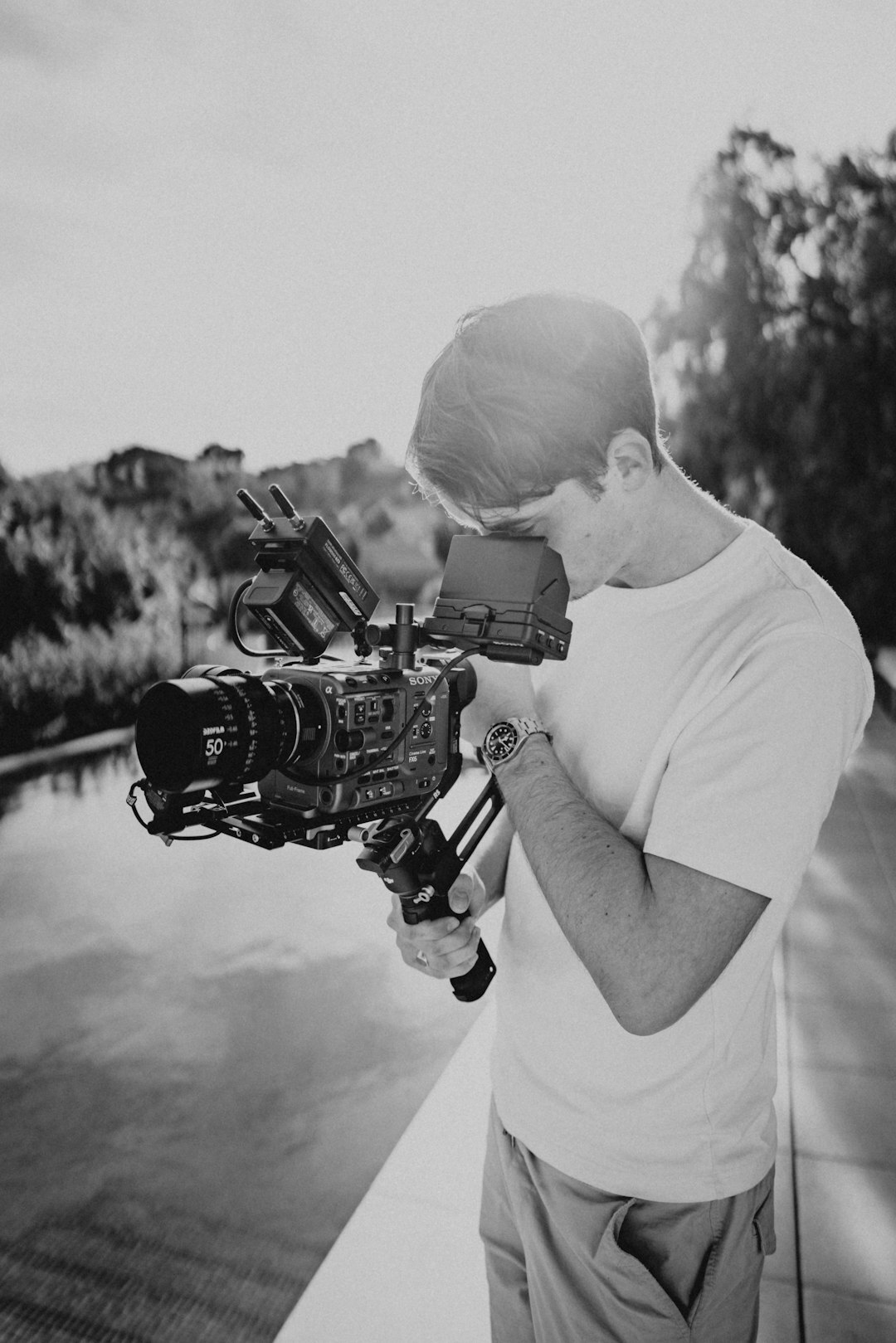 Portrait of an older Danish male videographer